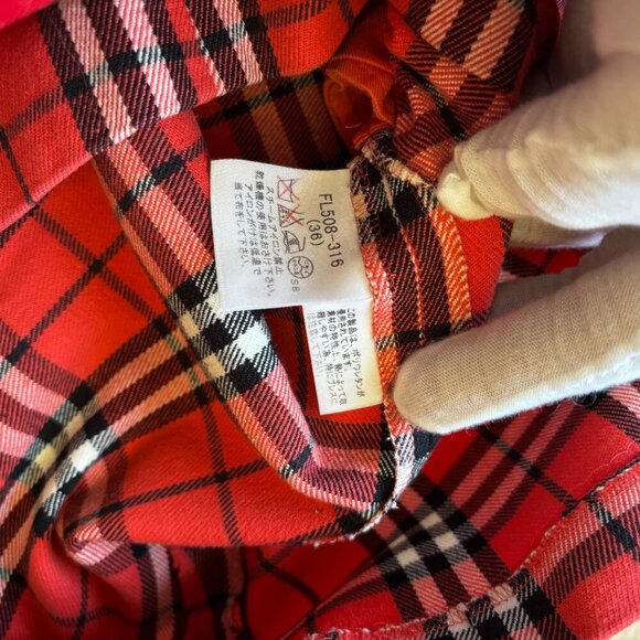 Burberry Blue Label Red Plaid Skirt Size 36 - Picture 8 of 11